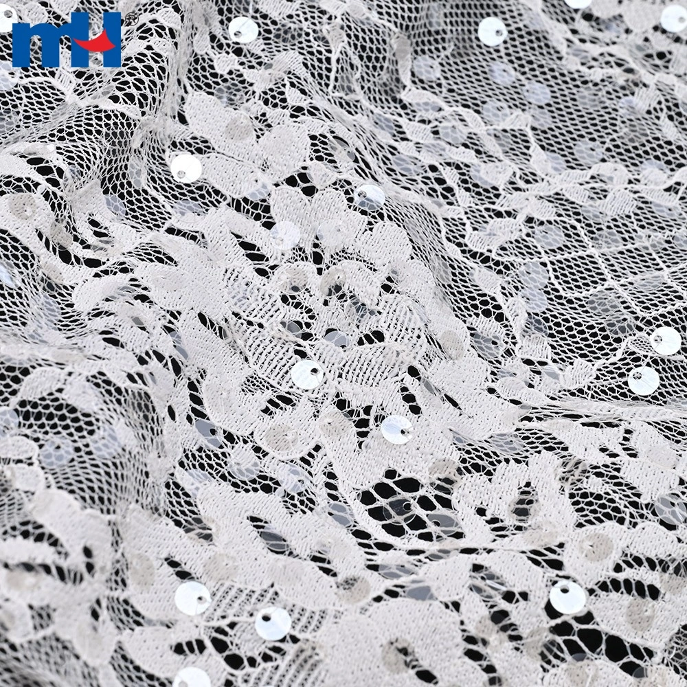 26nl-1205 Ткань с пайетками и кружевом