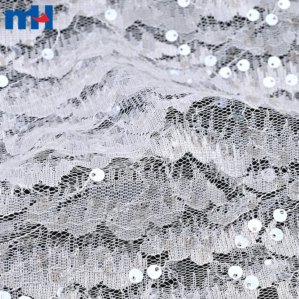 26NL-1210 Ткань с пайетками и кружевом