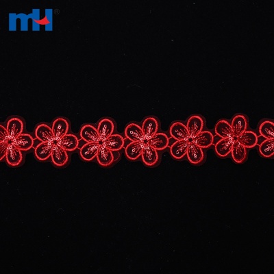 Sequin Embroidered Lace Trimming