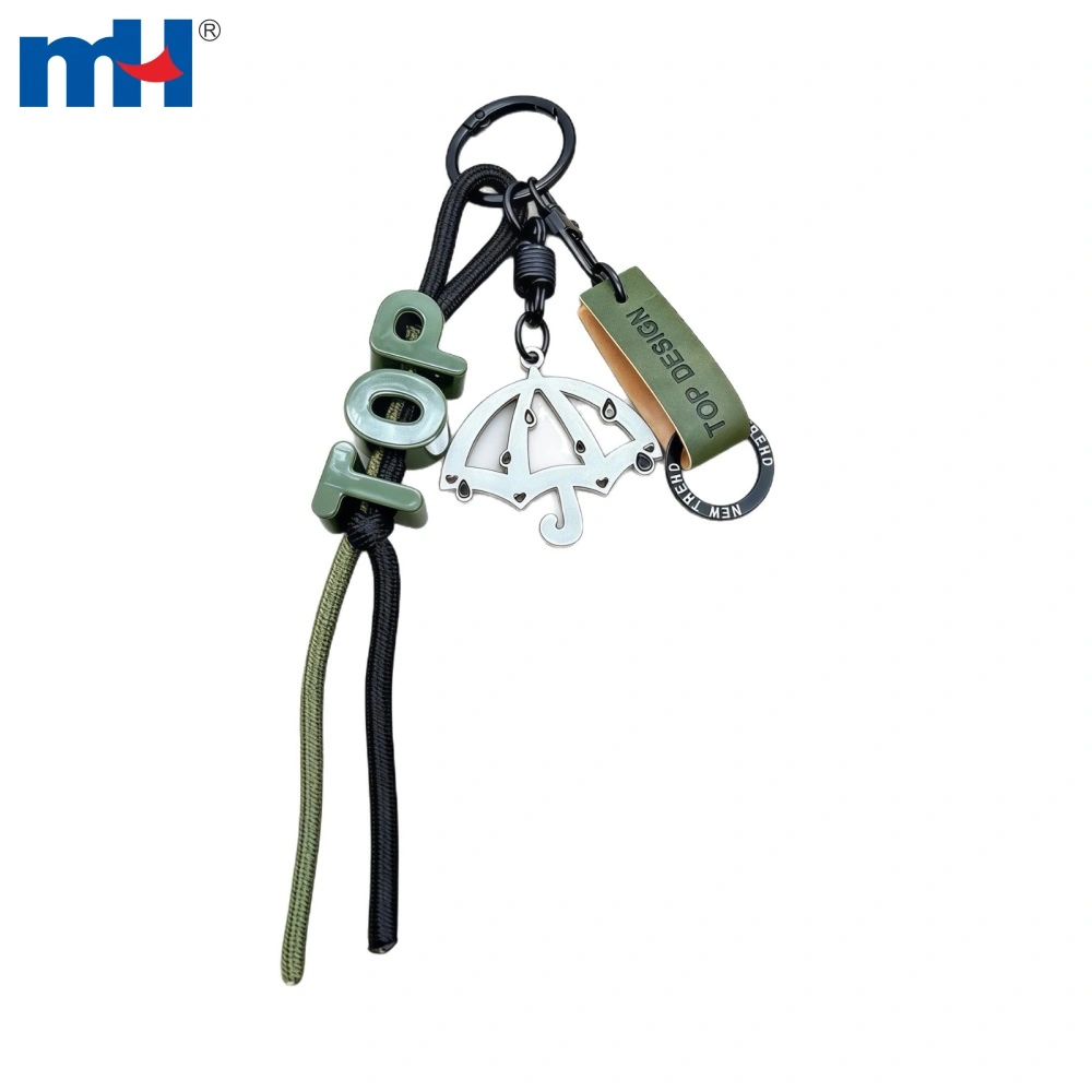 Front view of the umbrella keychain charm
