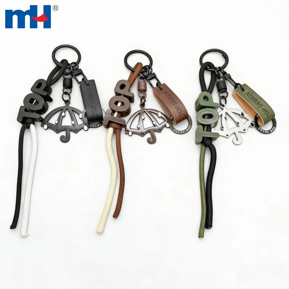 Porte-clés parapluie en métal et paracorde