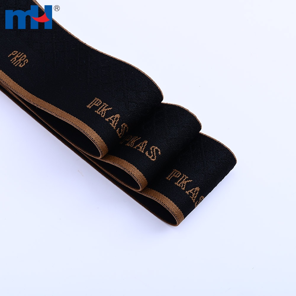 Schwarzes Jacquard-Logo, gewebtes Gummiband, Farbauswahl