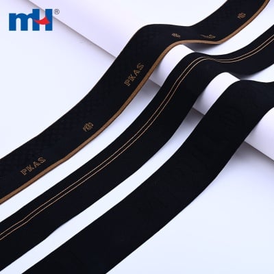 Schwarzes, jacquardgewebtes Gummiband