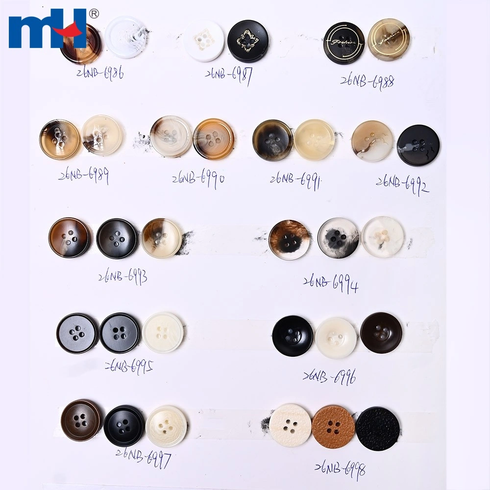 26nb-6986-6998 Nút áo vest bằng nhựa có vân nhám