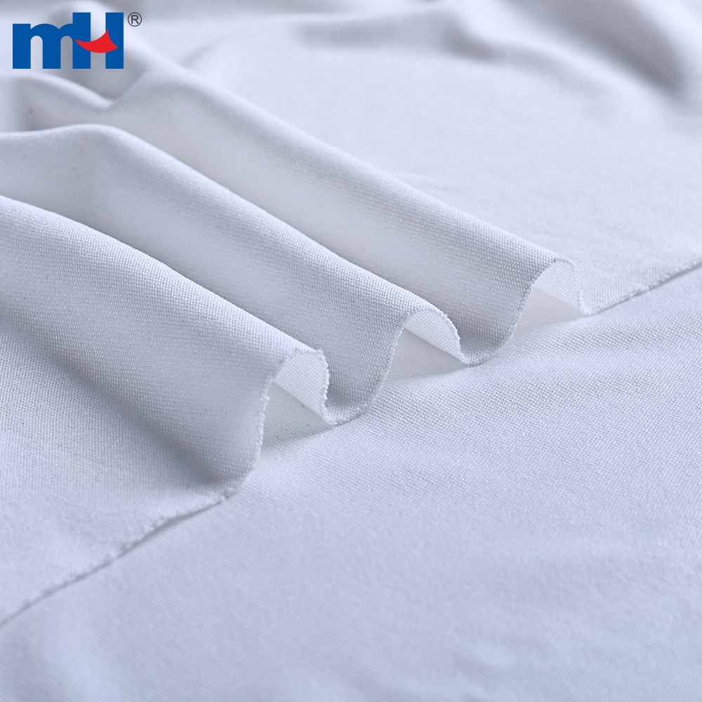 Detalhe em malha de poliéster jersey simples com toque refrescante