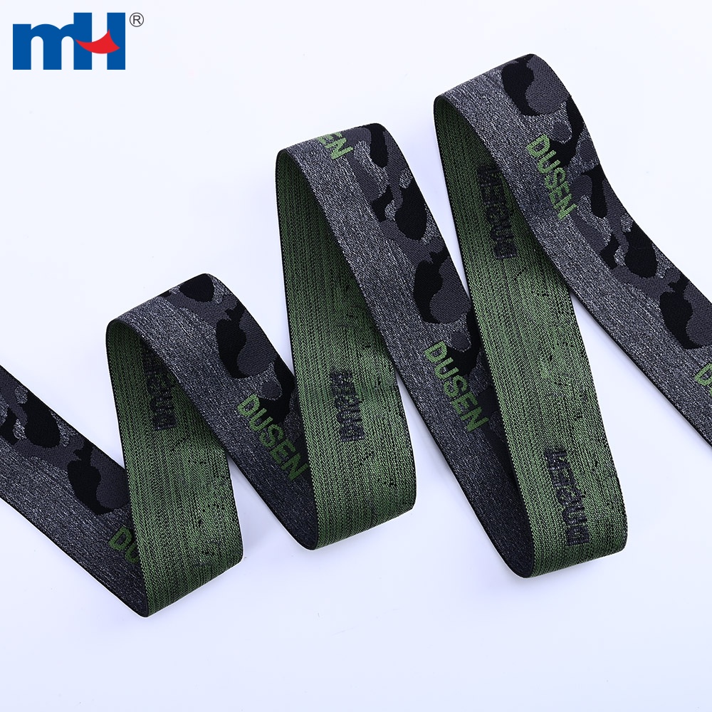 Custom Jacquard Logo Woven Elastic Band texture detail