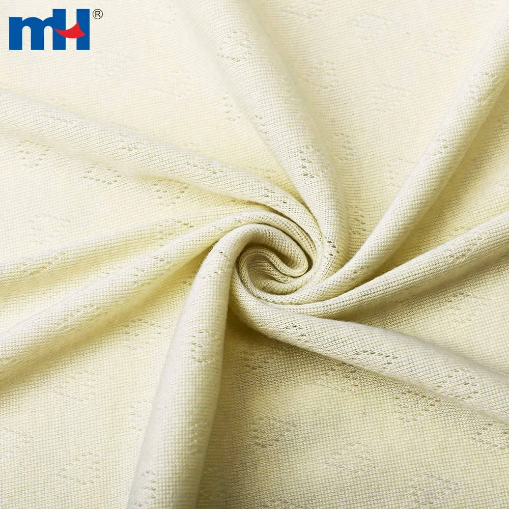 Gros plan sur la texture d'un tissu jacquard double face ignifugé