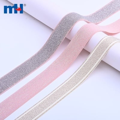 Metallisches Lurex-Glitzer-Webgummiband