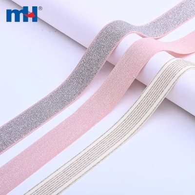 Metallic Lurex Glitter Woven Elastic Tape