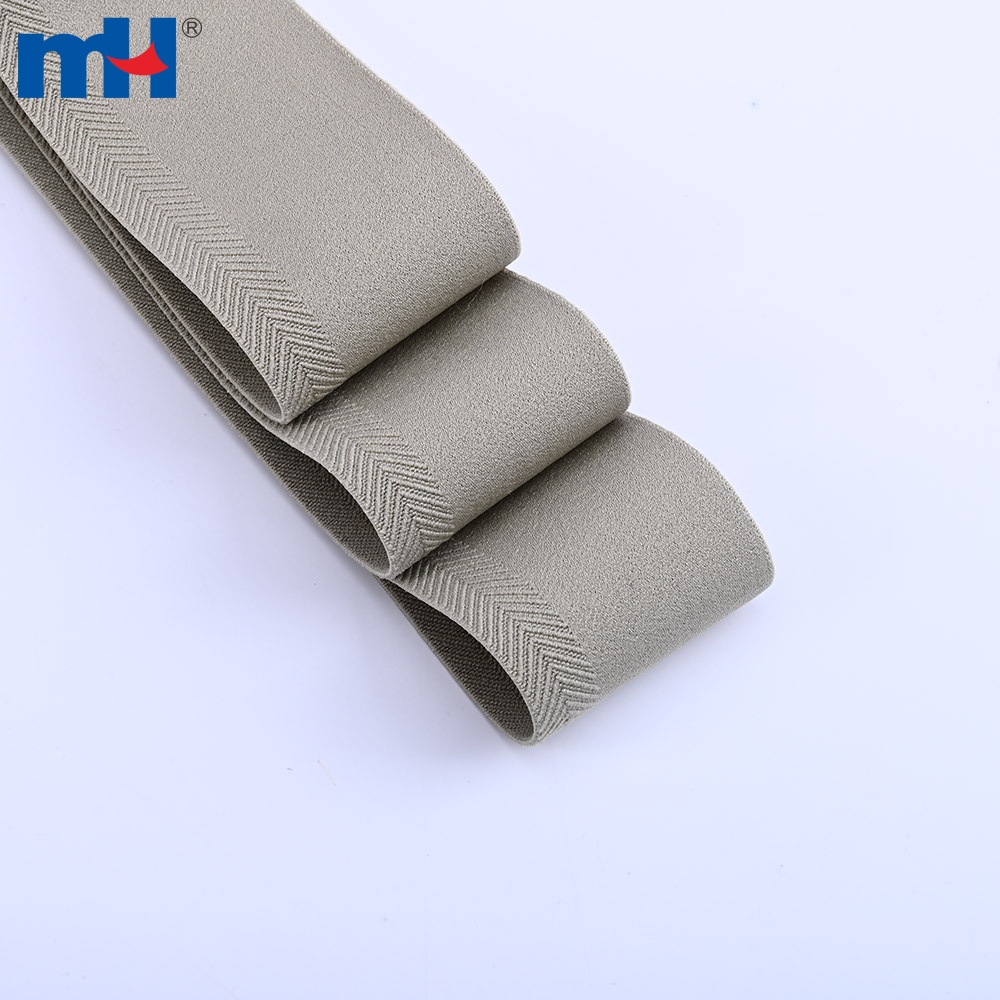 Neutral-Tone Striped Woven Elastic Band weave detail