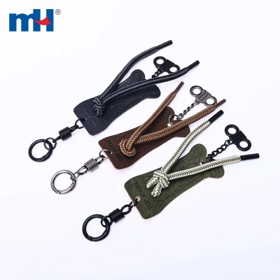 Paracord-Knoten-Lederanhänger-Schlüsselanhänger