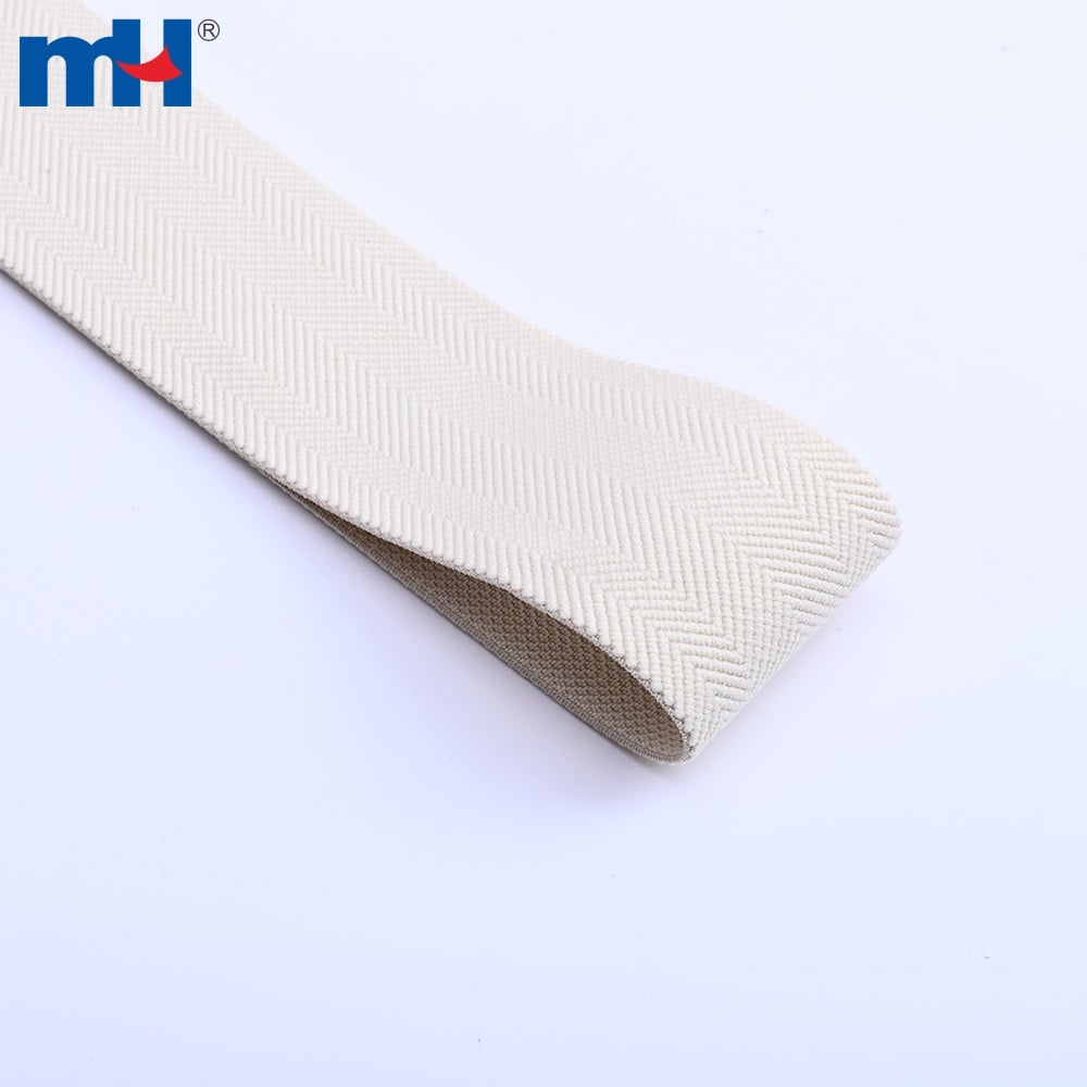 Striped Fold-Over Woven Elastic Band varsity stripe detail