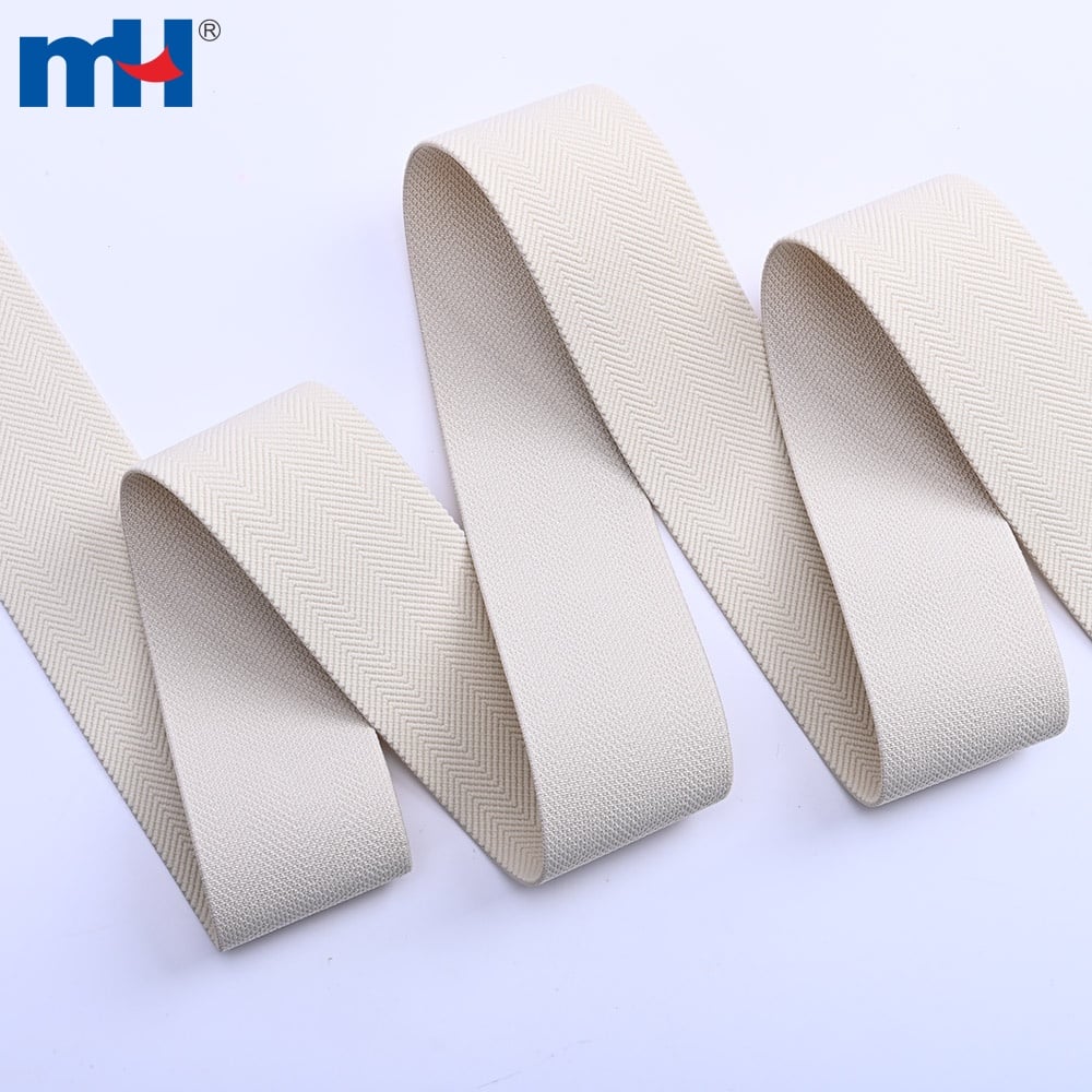 Striped Fold-Over Woven Elastic Band bound edge detail