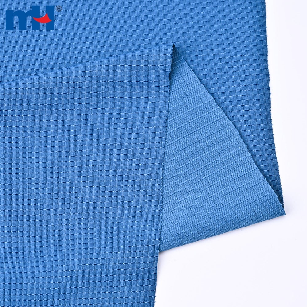 Wasserabweisendes Jacquard-Feinkarogewebe mit 4-Wege-Stretch und feiner Karostruktur