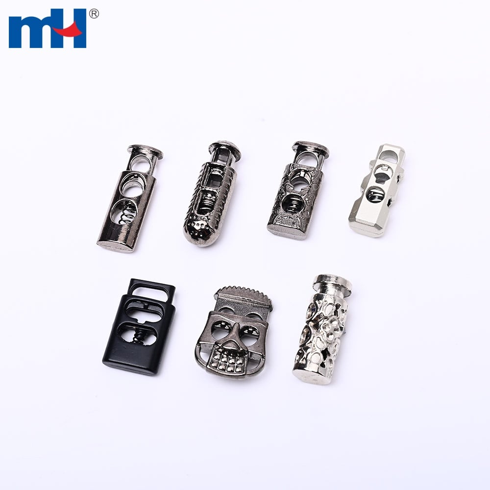 Sink qotishmali bahor shnuri qulfi turli xil dizayndagi tugmachali toggle stopper