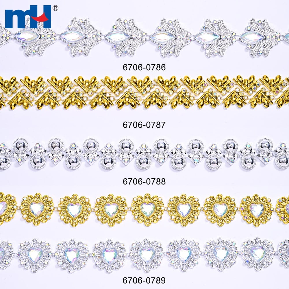 Plastik shisha AB Rhinestone zanjiri