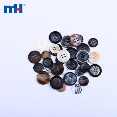 4-Hole Assorted Pattern Resin Button