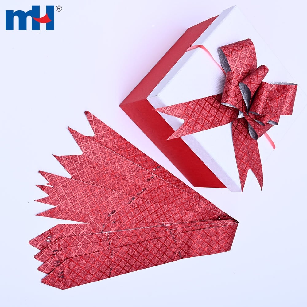 Diamond-Grid Glitter Paper Curling Ribbon pattern detail
