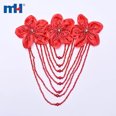 Beaded Sequin Flower Lace Motif