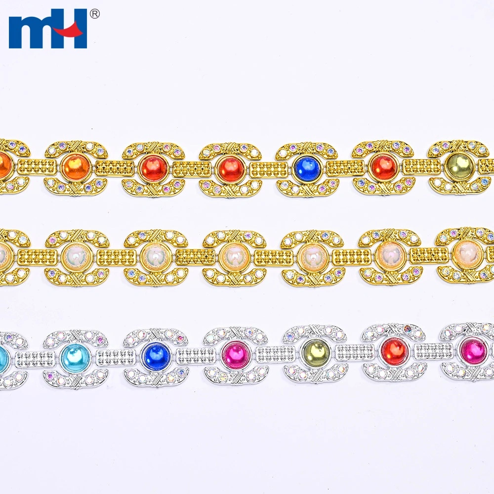 Dây chuyền đính đá ngọc trai giả bằng nhựa 18mm (hình ảnh chi tiết)