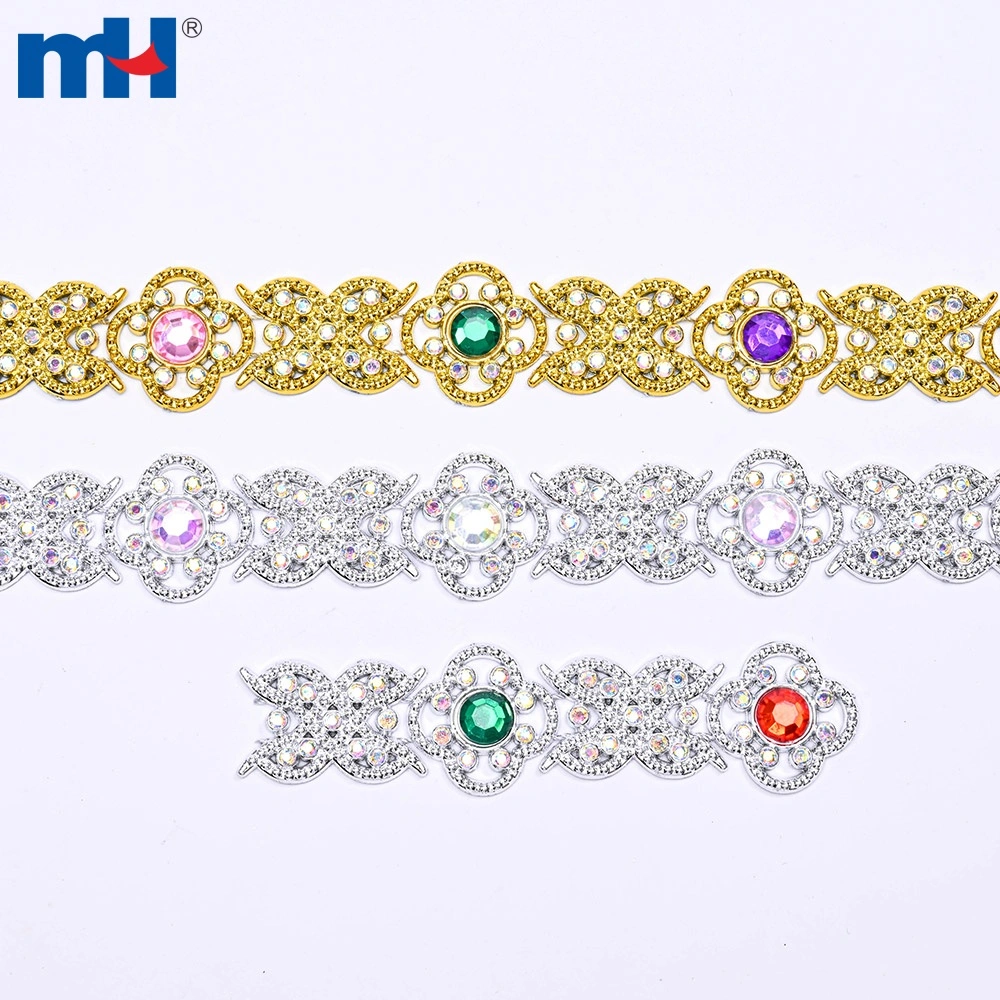 6706-0769 Dây chuyền đính đá ngọc trai nhựa 18mm, chi tiết họa tiết
