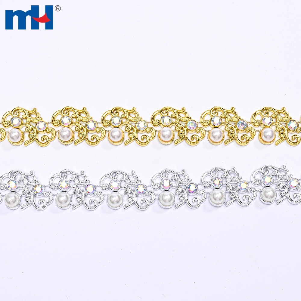 6706-0794 Dây chuyền đính đá ngọc trai nhựa 7mm (hình ảnh chi tiết)