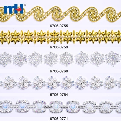 Plastic AB Glass Rhinestone Trim Chain