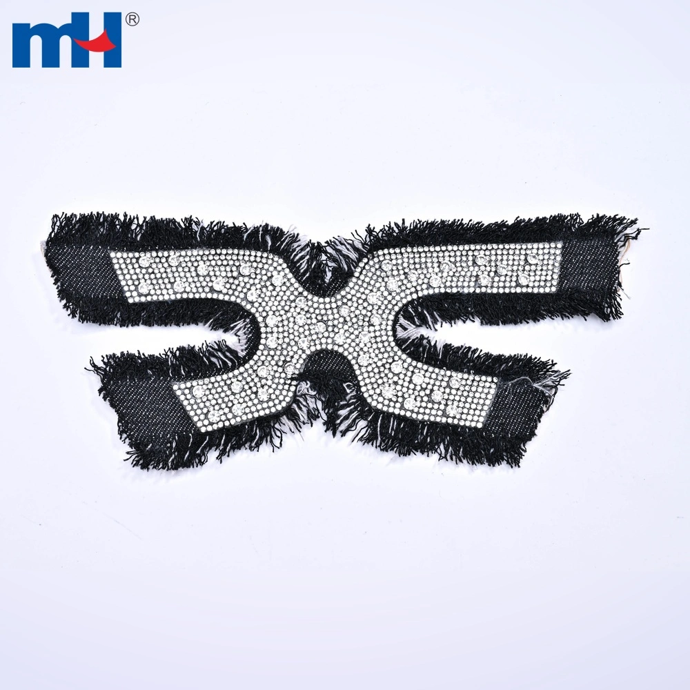 26NX-0357 হট-ফিক্স রাইনস্টোন রোপ শু আপার স্ট্রিপ ২৩x৮.৫ সেমি প্যাটার্নের বিবরণ