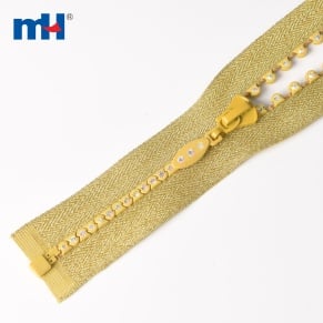 gold crystal zipper