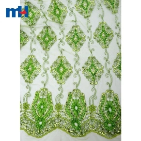 Tela de encaje de lentejuelas