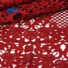 Burgundy Embroidered Lace Fabric