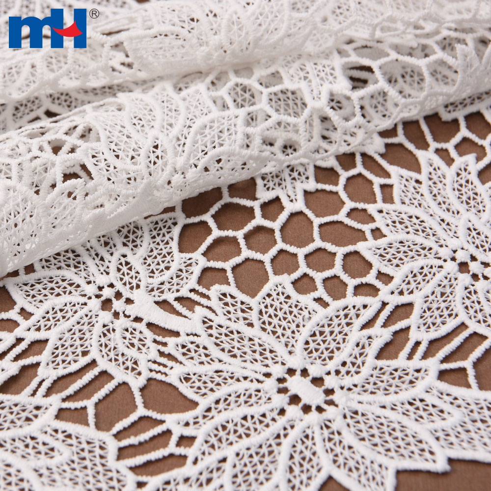 Polyester Floral Embroidery Guipure Lace Fabric Wholesale