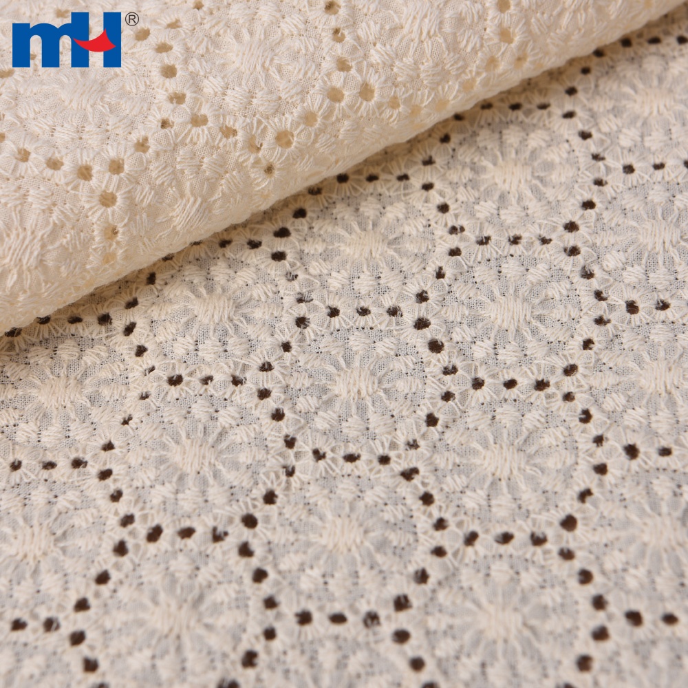 80*80 Cotton Broderie Anglaise Embroidery Eyelet Lace Fabric