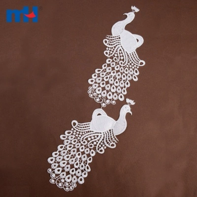 Peacock Lace Applique Motif