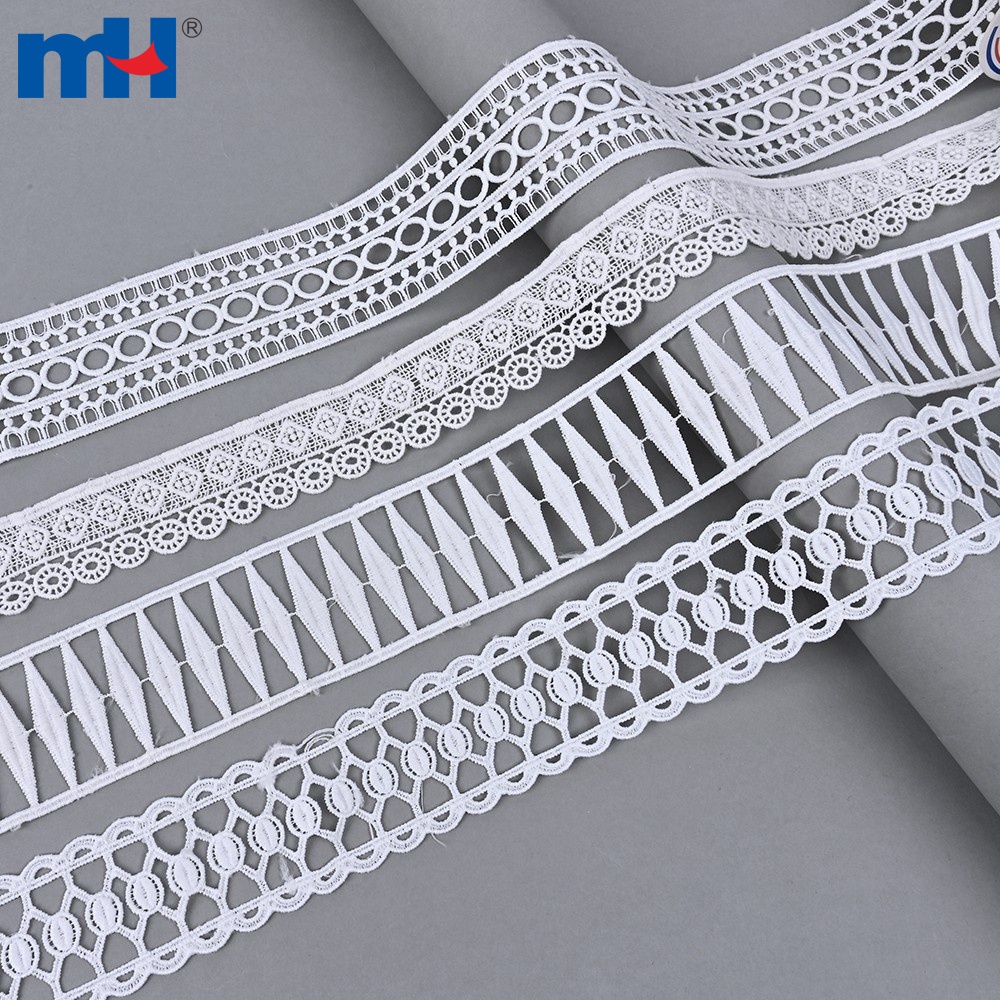 Delicate Narrowed Floral Scalloped Chemical Lace Trim
