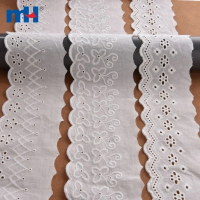 White Embroidered Eyelet Lace