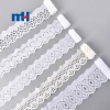 Lace - Double Scalloped 100mm White Nylon Leaf Design - Button Box Devon