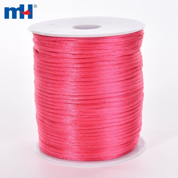 Cordon à nœud chinois en polyester rose