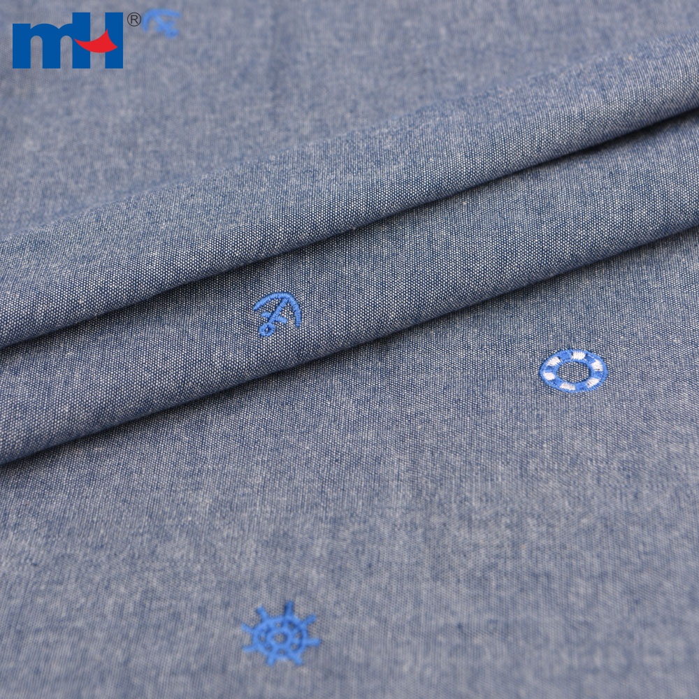 embroidered denim fabric