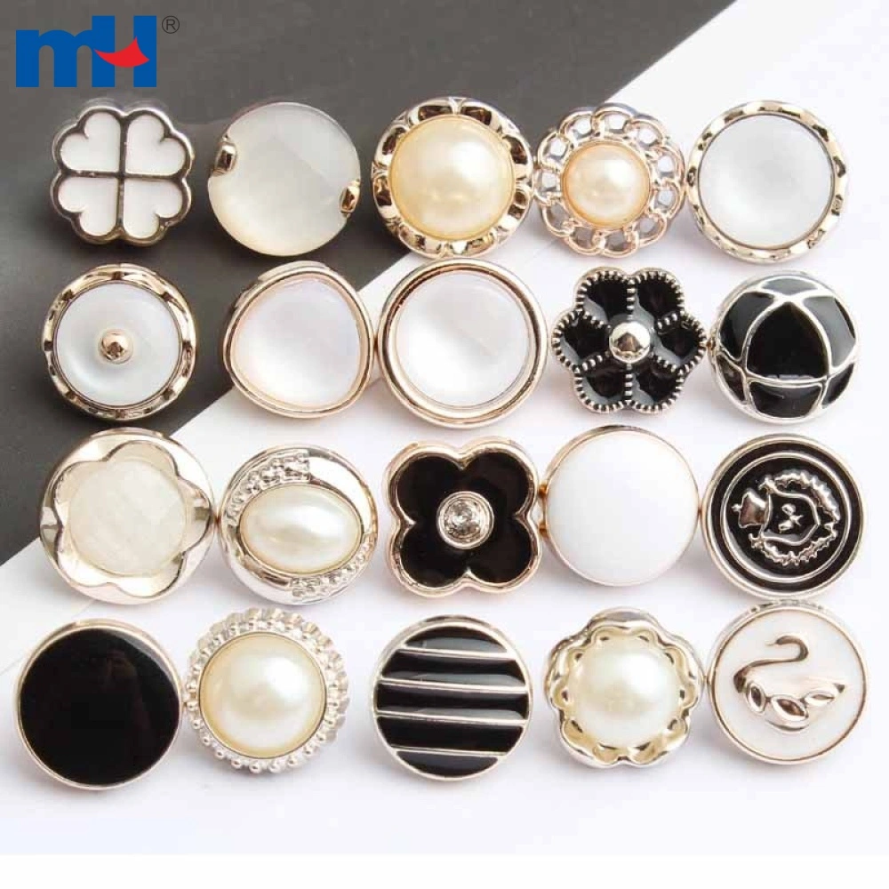 OUNONA Button Pearl Buttons Cover Clothing Supplies Up Decorative Shirt  Vintage Embellished Alloy Diy Sewing Dress 