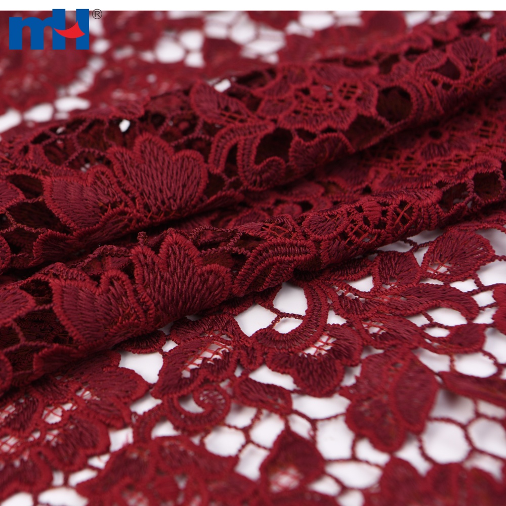 red guipure lace fabric