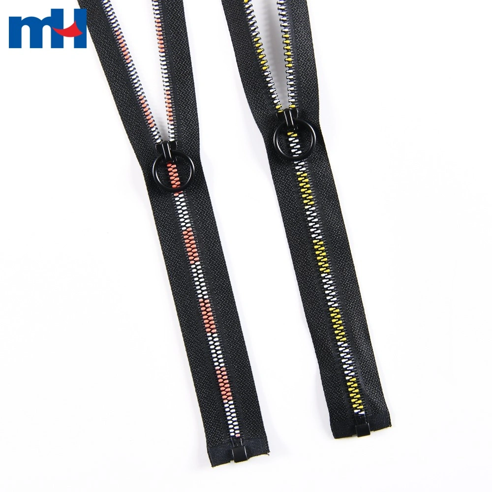 Size 5 Rainbow Teeth Plastic Jacket Zipper