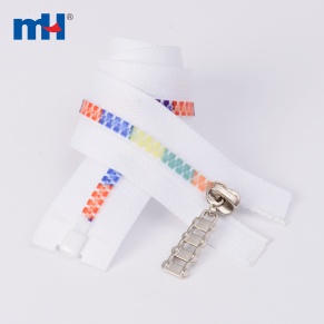 rainbow teeth plastic zipper