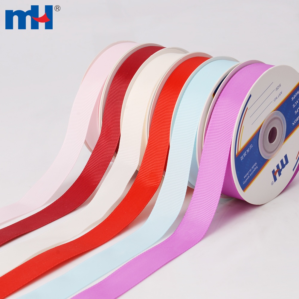 3/4" Wide Solid Plain Polyester Grosgrain Ribbon Wholesale