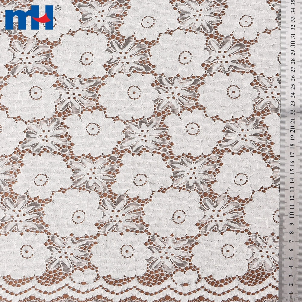 Soft White Stretch Corded Lace Fabric Manufacturer