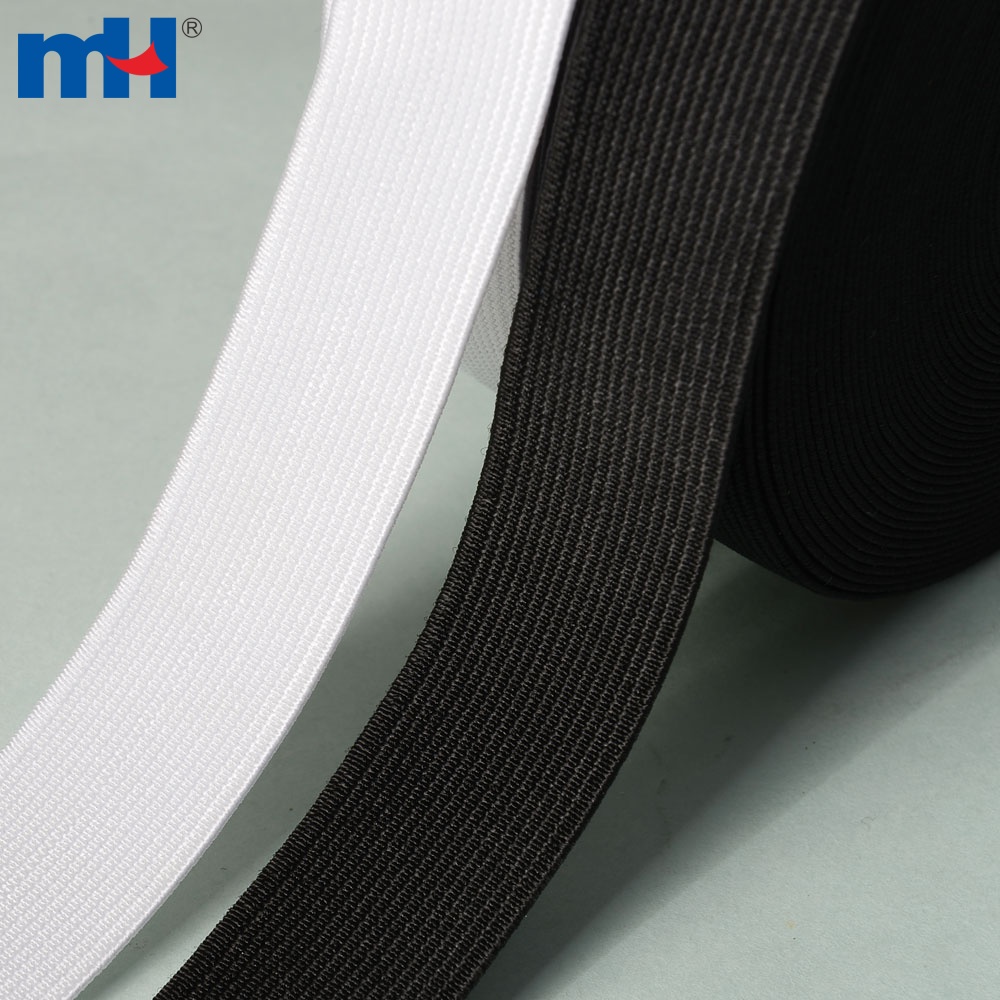 High Quality 15MM Flat Woven Elastic Black White Waistband Tailoring Dressmaking