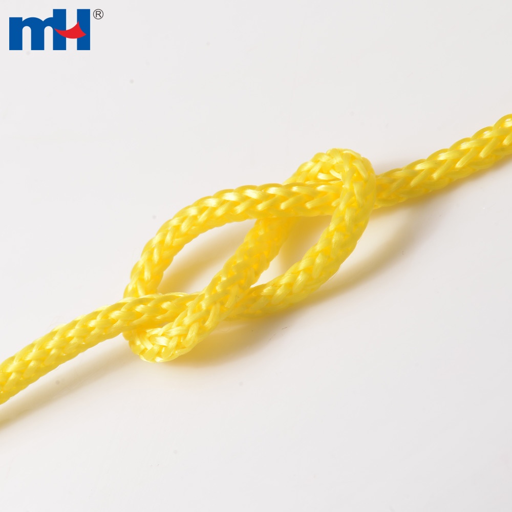 5mm Yellow Braided Polypropylene Rope for Sailing/Climbing Ningbo MH