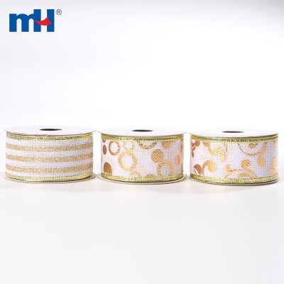 Burlap Metallic Christmas Ribbons