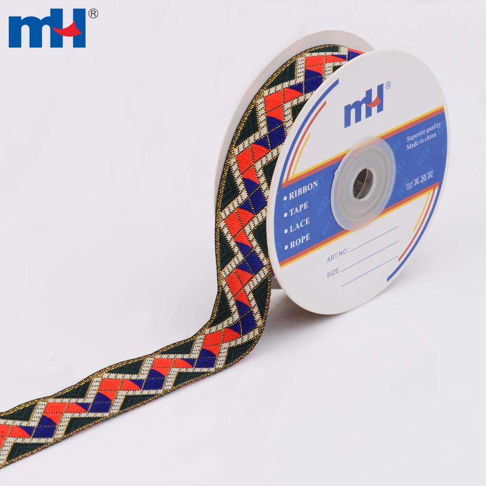 Wholesale 25mm Metallic Chevron Jacquard Ribbons - Ningbo MH, image size:1000x1000