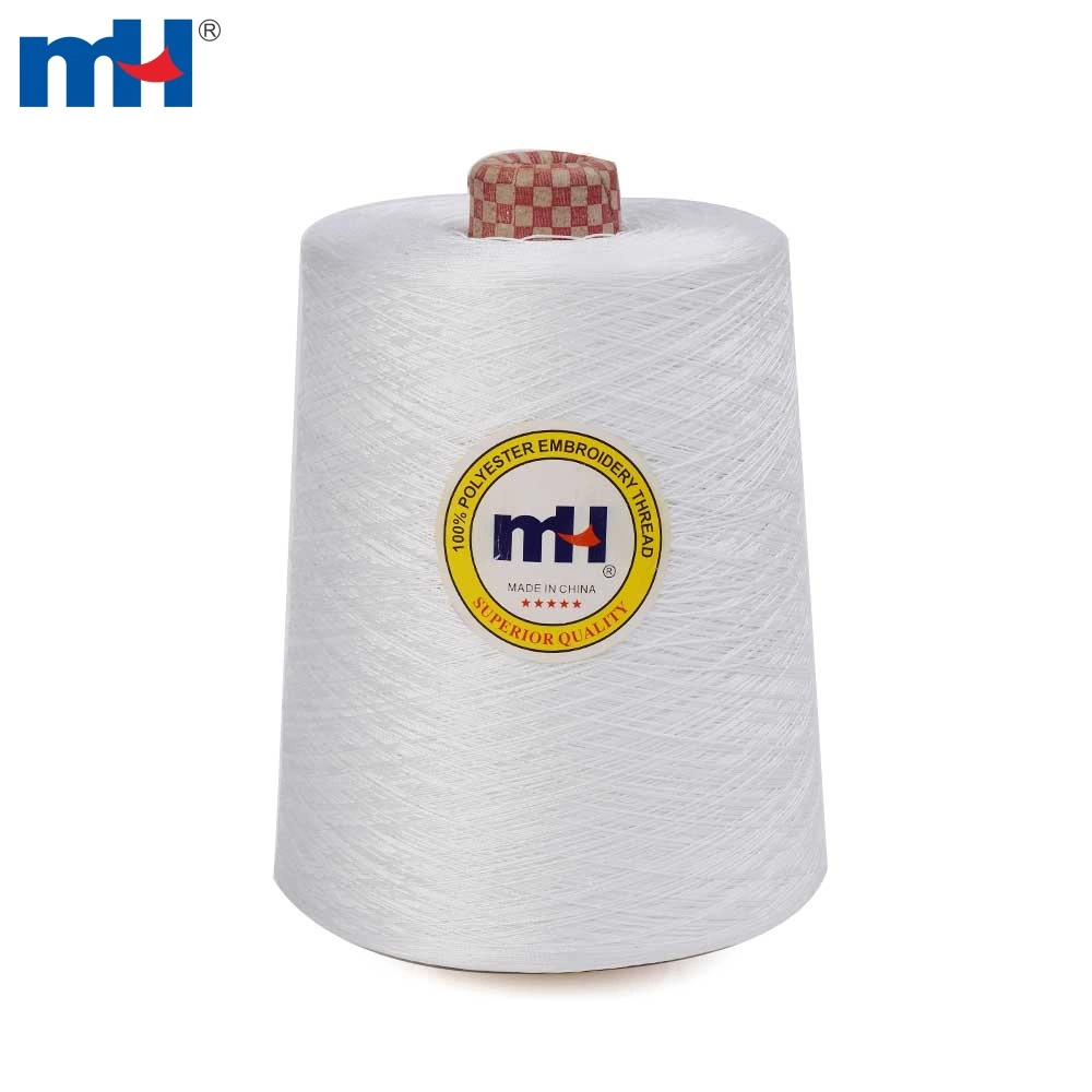 1kg Raw White Polyester Embroidery Thread Yarn Paper Cone
